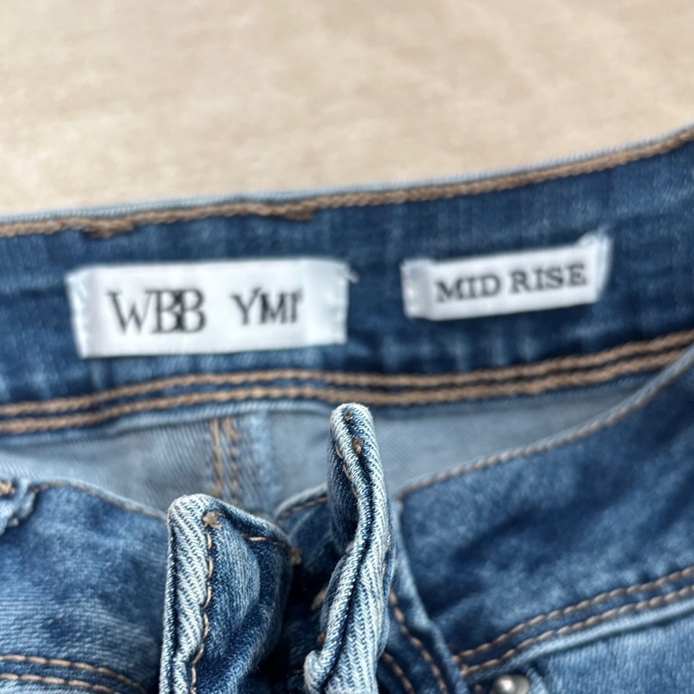 YMI Blue Distressed Skinny Jeans - Picture 2 of 4